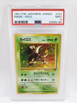 1997 Pokemon Japanese Jungle Pinsir Holo NM PSA 9 - Image 1