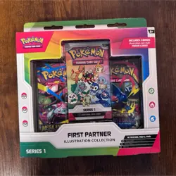 Pokemon TCG First Partner Illustration Collection Series 1 Box 3 Packs Promo - Image 1