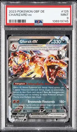 2023 POKEMON GERMAN OBF DE-OBSIDIAN FLAMES #125 CHARIZARD EX PSA 9 - Image 1