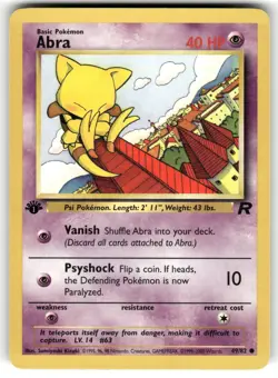 Abra 49/82 Common Team Rocket Pokemon 1st Edition LP - Image 1