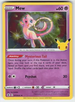 Mew 011/025 Holo Rare Celebrations Pokemon Near Mint - Image 1