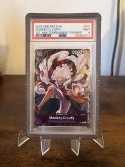 2023 ONE PIECE PROMO 1ST ANNIVERSARY TOURNAMENT-WINNER MONKEY D. LUFFY PSA 9 - Image 1