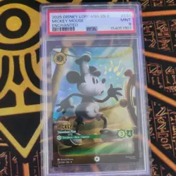 🔥 2025 Disney Lorcana EN 9 Enchanted Mickey Mouse Steamboat Pilot PSA 9 🔥 - Image 1
