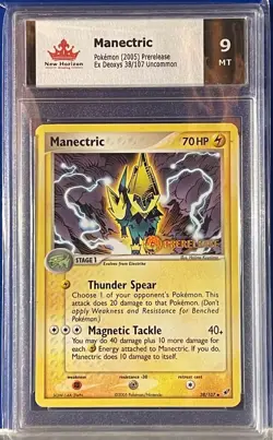 2005 Prerelease Pokemon Promo Card MANECTRIC Ex Deoxys 38/107 NHG 9 MT Non-holo - Image 1