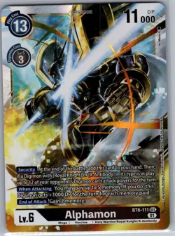 Alphamon BT6-111 SEC Double Diamond - Digimon Card Game - NM - Image 1