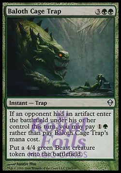 Baloth Cage Trap 2x FOIL ZEN MTG Zendikar Uncommon MINT green instant - Image 1