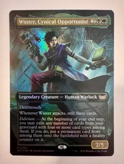 FOIL Borderless WINTER, CYNICAL OPPORTUNIST Commander Duskmourn 1 Mythic NM - Image 1