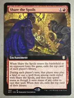 MTG / Share the Spoils / AFC / #303 / Regular (Extended Art) / Rare / NM - Image 1