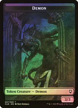 Magic The Gathering MTG DEMON // TREASURE TOKEN FOIL Baldur's Gate NM Near Mint - Image 1