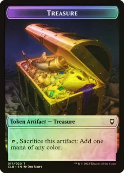 Magic The Gathering MTG DEMON // TREASURE TOKEN FOIL Baldur's Gate NM Near Mint - Image 2