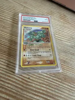 2004 POKEMON EX HIDDEN LEGENDS #9 MACHAMP-REVERSE FOIL PSA 9 - Image 1