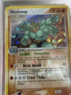 2004 POKEMON EX HIDDEN LEGENDS #9 MACHAMP-REVERSE FOIL PSA 9 - Image 3