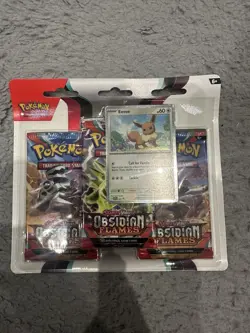 Pokemon TCG Obsidian Flames Triple Blister - Eevee Promo - Image 1