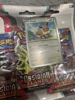 Pokemon TCG Obsidian Flames Triple Blister - Eevee Promo - Image 3