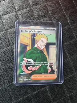 Pokemon Lt. Surge's Bargain 170/132 ME01 Ultra Rare Holo Full Art Trainer - Image 1
