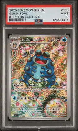 2025 POKEMON BLK EN-BLACK BOLT ILLUSTRATION RARE #105 SEISMITOAD PSA 9 - Image 1
