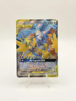 Pokemon Moltres & Zapdos & Articuno GX TAG TEAM Full Art 66/68 Hidden Fates - Image 1