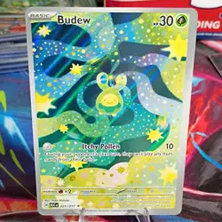 Pokemon Budew Illustration Rare Full Art Holo 221/217 ASC 30HP ENG VERY miscut - Image 1
