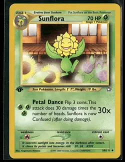 Sunflora 50/111 Uncommon Neo Genesis Pokemon Lightly Played - Image 1