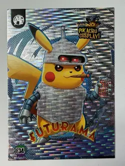 Futurama (Pikachu) #E34 - Silver Holo Box Hit Electric Pikachu Cosplay - Pokemon - Image 1