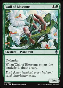 Wall of Blossoms - Medium Play MTG Commander 2016 Edition - Image 1
