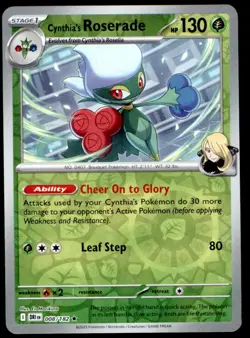Cynthia's Roserade 008/182 Rare Destined Rivals Pokemon Reverse Holo Near Mint - Image 1