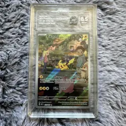 Pokemon Pikachu 173/165 Scarlet & Violet 151 Illustration Rare Holo TAG 8.5 - Image 3