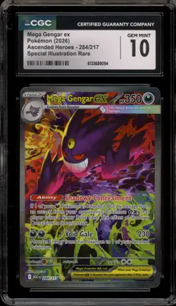 Pokemon Mega Gengar ex Ascended Heroes Special Illustration Rare #284 CGC 10 - Image 1