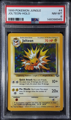 Pokemon Jolteon Holo PSA 8 Jungle Set 4/64 Vintage 1999 WOTC - Image 1