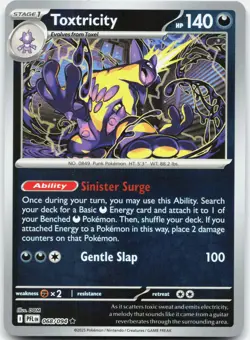 Toxtricity Rare Phantasmal Flames Reverse Holo 068/094 NM/M Pokemon - Image 1