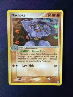 Pokemon TCG Machoke EX Hidden Legends 41/101 Reverse Holo Uncommon LP - Image 1