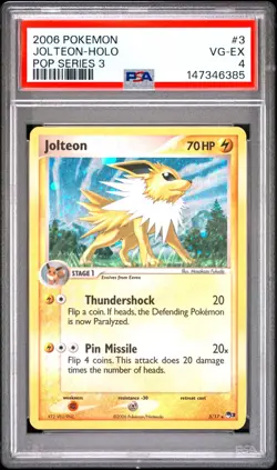 Pokemon TCG Pokemon Jolteon Jolteon Rare Holo POP SERIES 3, PSA 4 (POP 26) - Image 1