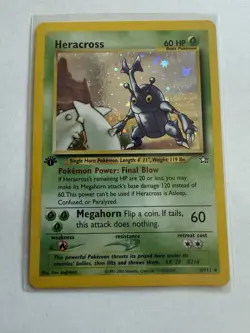 Heracross 6/111 Neo Genesis Holo 1st Edition Pokemon LP/MP - Image 1