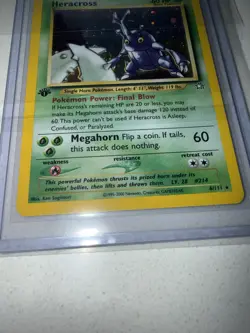 Heracross 6/111 Neo Genesis Holo 1st Edition Pokemon LP/MP - Image 5