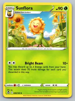 Pokemon TCG SWSH12: Silver Tempest Sunflora 006/195 - Image 1
