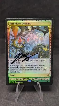 Forbidden Orchard FOIL - MTG Magic Zendikar Expeditions - Signed by Artist - Image 1