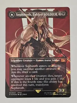 MtG Final Fantasy SEPHIROTH, FABLED SOLDIER BORDERLESS SURGE FOIL NM - Image 1
