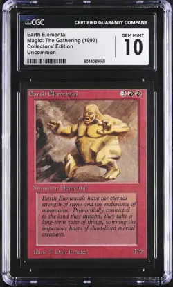 Gem Mint MTG Collectors Edition CE --- CGC 10 EARTH ELEMENTAL --- - Image 1