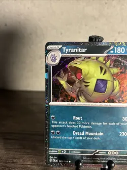 Pokemon Paldea Evolved Tyranitar 135/193 Cosmos Exclusive! Galaxy Holo-NM! - Image 2