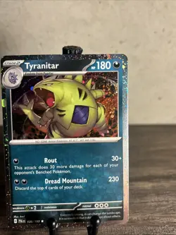 Pokemon Paldea Evolved Tyranitar 135/193 Cosmos Exclusive! Galaxy Holo-NM! - Image 3