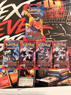 Pokemon Scarlet & Violet Destined Rivals Blister Sleeved Sealed Pack Lot Of 5 - Image 1