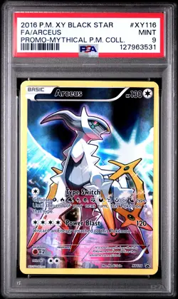 2016 POKEMON XY BLACK STAR PROMO MYTHICAL POKEMON COLL FULL ART/ARCEUS PSA 9 - Image 1