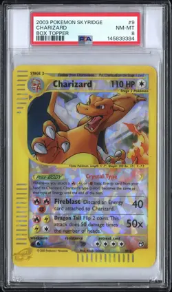 2003 POKEMON SKYRIDGE BOX TOPPER #9 CHARIZARD PSA 8 - Image 1