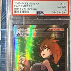 2015 Pokemon XY Breakthrough EX-MT BRIGETTE FULL ART #161 PSA 6 - Image 4