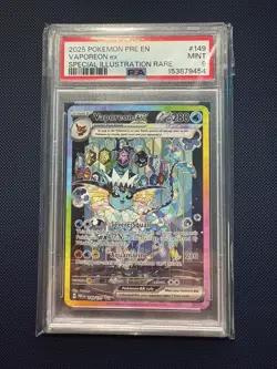 2025 POKEMON PRE EN-PRISMATIC EVOLUTIONS #149 VAPOREON EX PSA 9 - Image 2