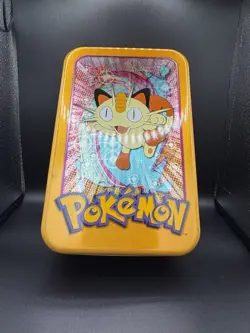Pokemon Topps 1999 Vintage TV Animated Edition Tin Meowth Packs Sealed - Image 2