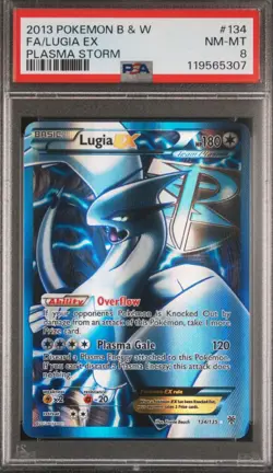 Pokemon TCG Lugia EX Plasma Storm Full Art Holo Ultra Rare 134/135 PSA 8 - Image 1