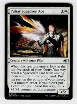 MTG, Edge of Eternities, Pulsar Squadron Ace, foil, No.28, U Creature - Human Pi - Image 1