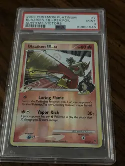 2009 Pokemon Platinum Supreme Victors #2 Blaziken FB Reverse Holo PSA 9 NM Rare - Image 1