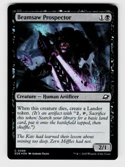 MTG, Edge of Eternities, Beamsaw Prospector, foil, No.89, C Creature - Human Art - Image 1